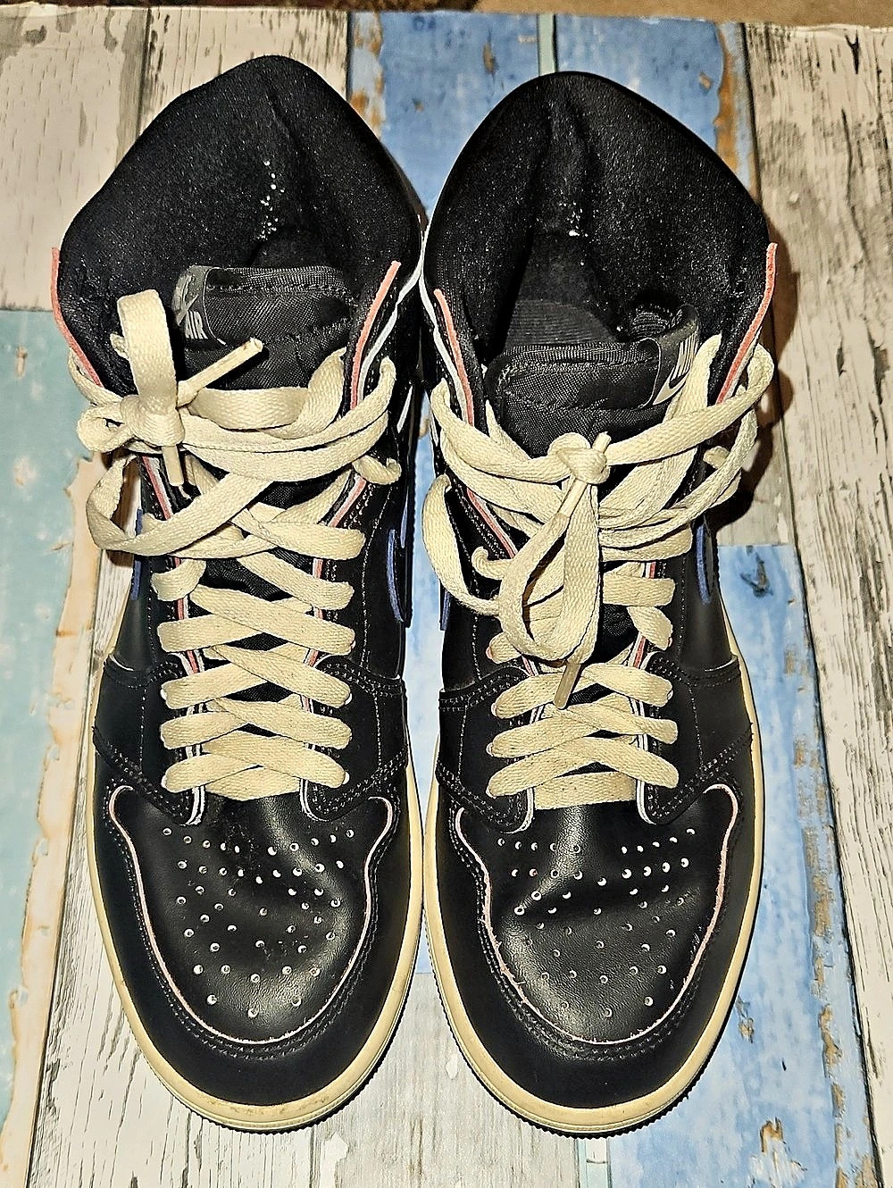 Nike Air Jordan 1 Mid High Top Sneakers Black Men's US 8